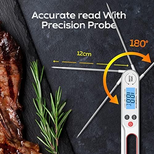 Digital Instant Reading Meat Thermograph | Instant Reading Food Thermograph, Thermograph for Oil Fry Grill Kitchen BBQ