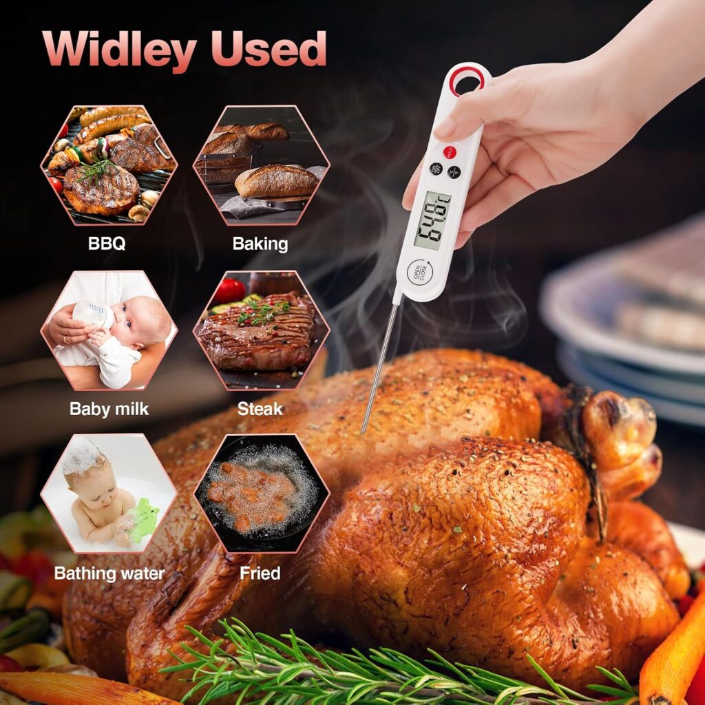 BBQ, Grilling, Digital Meat Thermometers for Cooking, Instant Read Food Thermometer for Meat, Kitchen,Deep Frying, Baking, Outdoor Cooking